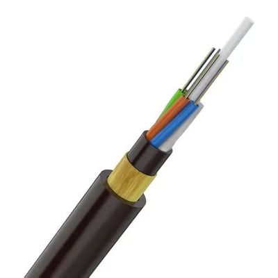 Двойная куртка ADSS 12 Core All Dielectric Fiber Optic Cable Black PE Sheath Арамидная пряжа для воздушного и полюсного использования
