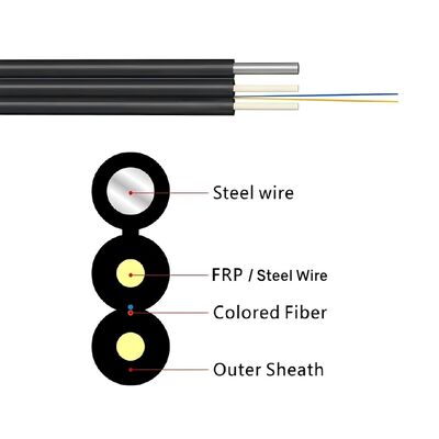 FTTH наружный кабель-капля GJYXFCH 2 Core G657A1 с тросом из стальной проволоки